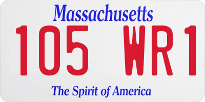 MA license plate 105WR1