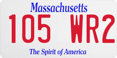 MA license plate 105WR2
