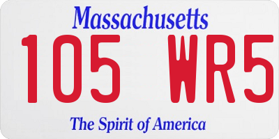 MA license plate 105WR5