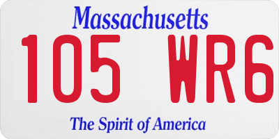 MA license plate 105WR6