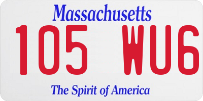 MA license plate 105WU6