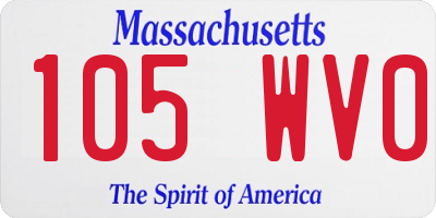 MA license plate 105WV0