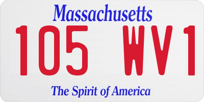 MA license plate 105WV1