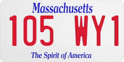 MA license plate 105WY1