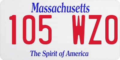 MA license plate 105WZ0