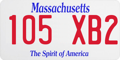 MA license plate 105XB2