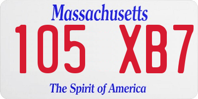 MA license plate 105XB7
