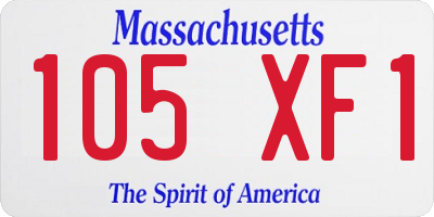 MA license plate 105XF1