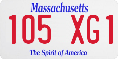 MA license plate 105XG1