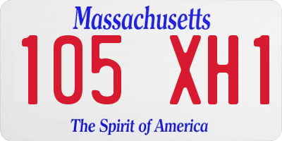 MA license plate 105XH1