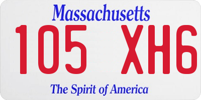 MA license plate 105XH6