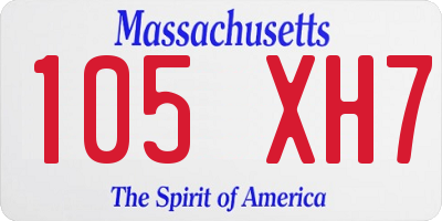 MA license plate 105XH7