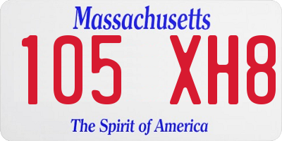 MA license plate 105XH8