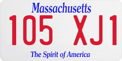 MA license plate 105XJ1