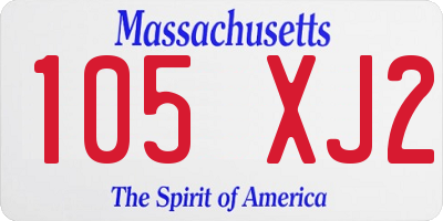 MA license plate 105XJ2