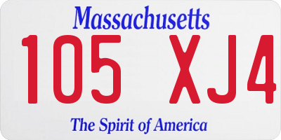 MA license plate 105XJ4