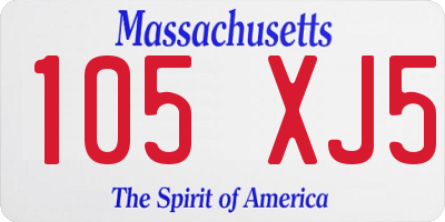 MA license plate 105XJ5
