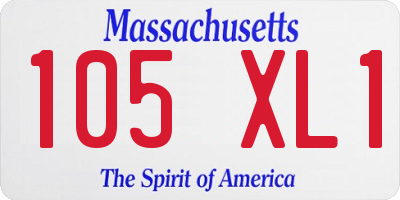 MA license plate 105XL1