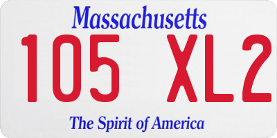 MA license plate 105XL2