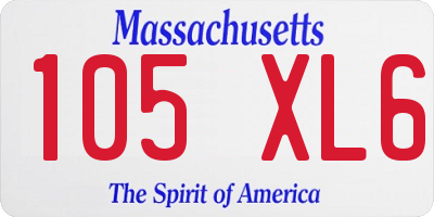 MA license plate 105XL6