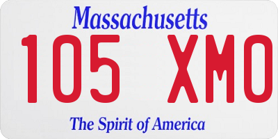 MA license plate 105XM0