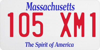 MA license plate 105XM1