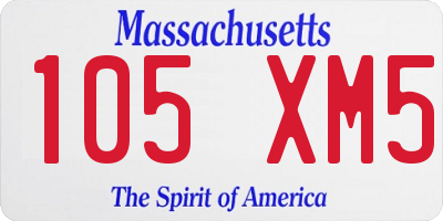 MA license plate 105XM5