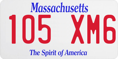 MA license plate 105XM6