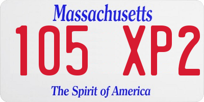 MA license plate 105XP2