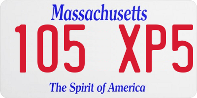 MA license plate 105XP5