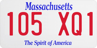 MA license plate 105XQ1