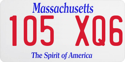 MA license plate 105XQ6