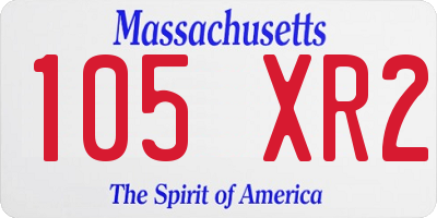 MA license plate 105XR2