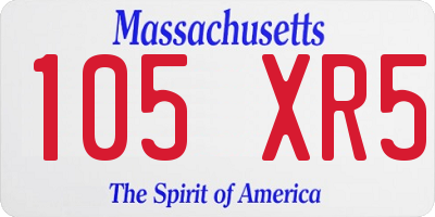 MA license plate 105XR5