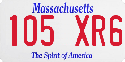 MA license plate 105XR6