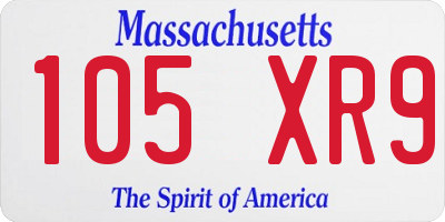 MA license plate 105XR9