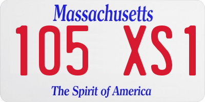 MA license plate 105XS1