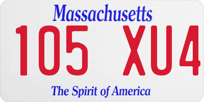 MA license plate 105XU4