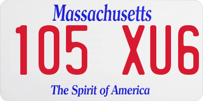 MA license plate 105XU6