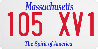 MA license plate 105XV1