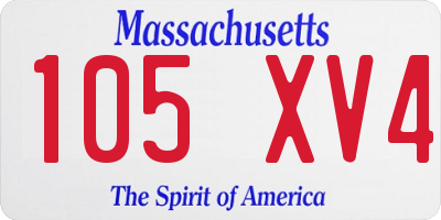 MA license plate 105XV4