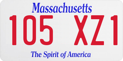 MA license plate 105XZ1