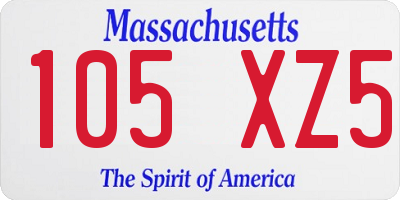 MA license plate 105XZ5