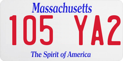 MA license plate 105YA2