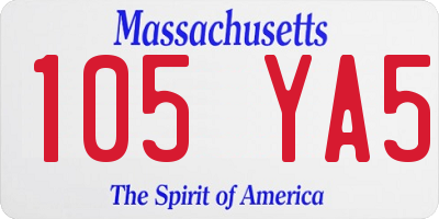 MA license plate 105YA5