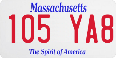 MA license plate 105YA8