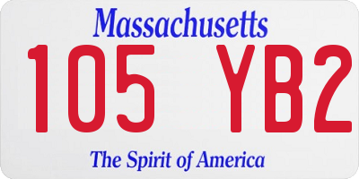 MA license plate 105YB2