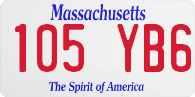 MA license plate 105YB6