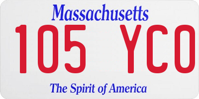 MA license plate 105YC0