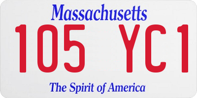 MA license plate 105YC1